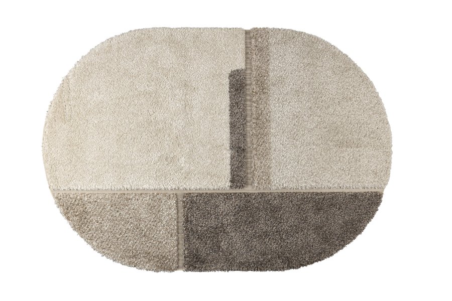 ZUIVER Zest gulvtppe, m. mnster, oval - gr uld (160x230)