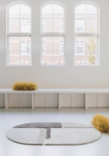 ZUIVER Zest gulvtppe, m. mnster, oval - gr uld (160x230)