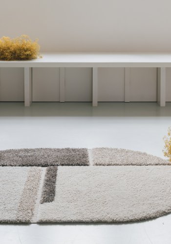 ZUIVER Zest gulvtppe, m. mnster, oval - gr uld (160x230)