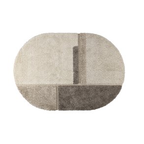 ZUIVER Zest gulvtppe, m. mnster, oval - gr uld (200x290)