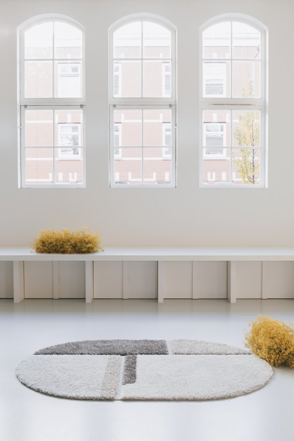 ZUIVER Zest gulvtppe, m. mnster, oval - gr uld (200x290)