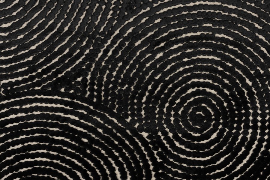 DUTCHBONE Dots gulvtppe, rektangulr - sort polyester, viskose, linned (200X300)