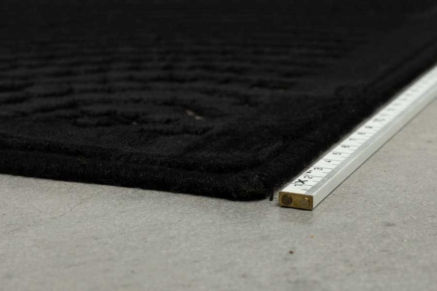 DUTCHBONE Dots gulvtppe, rektangulr - sort polyester, viskose, linned (200X300)