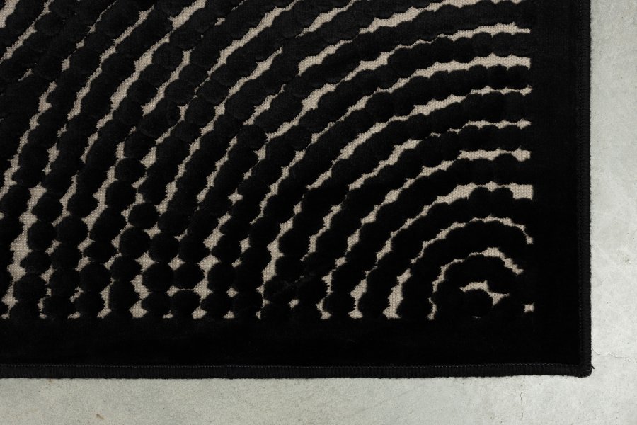 DUTCHBONE Dots gulvtppe, rektangulr - sort polyester, viskose, linned (200X300)