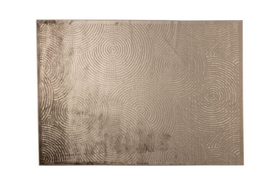 DUTCHBONE Dots gulvtppe, rektangulr - karamel brun polyester, viskose, linned (170X240)