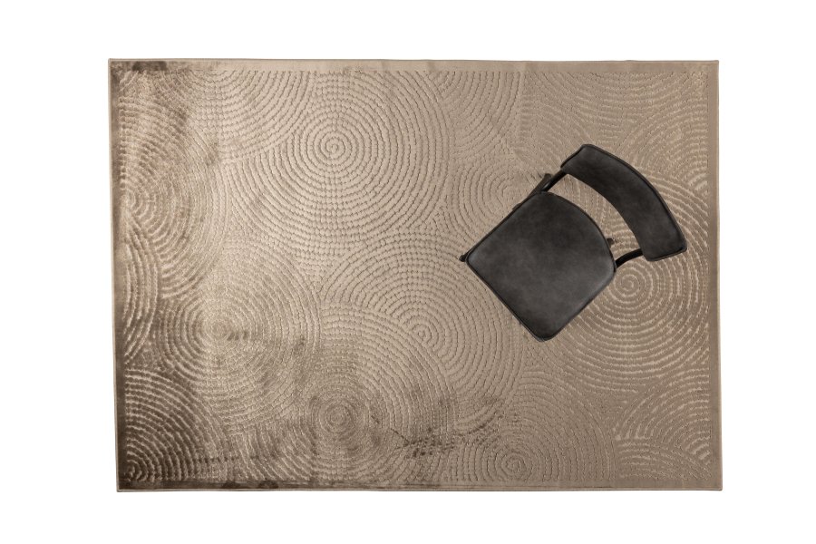 DUTCHBONE Dots gulvtppe, rektangulr - karamel brun polyester, viskose, linned (170X240)