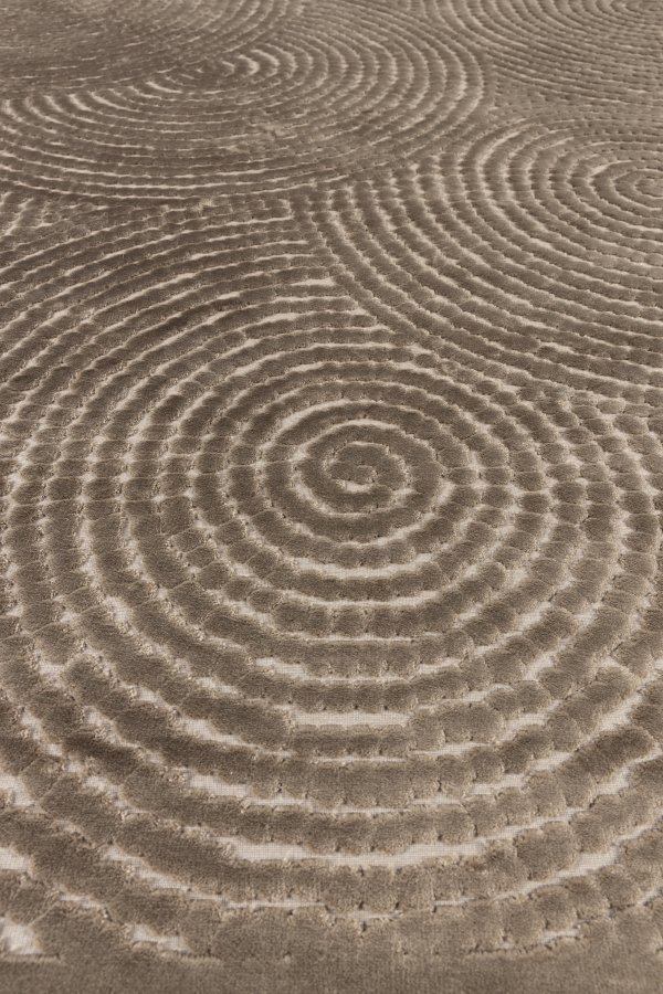 DUTCHBONE Dots gulvtppe, rektangulr - karamel brun polyester, viskose, linned (170X240)