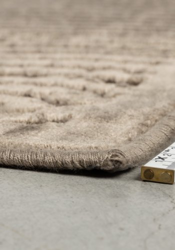 DUTCHBONE Dots gulvtppe, rektangulr - karamel brun polyester, viskose, linned (170X240)