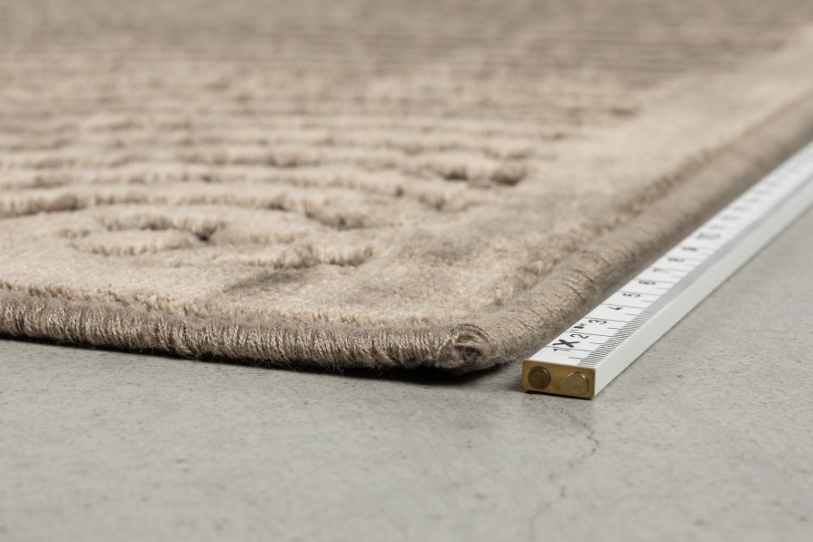 DUTCHBONE Dots gulvtppe, rektangulr - karamel brun polyester, viskose, linned (170X240)