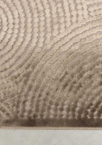 DUTCHBONE Dots gulvtppe, rektangulr - karamel brun polyester, viskose, linned (170X240)