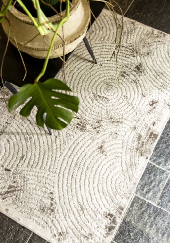 DUTCHBONE Dots gulvtppe, rektangulr - karamel brun polyester, viskose, linned (170X240)