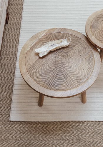 ZUIVER Shore gulvtppe, m. mnster, rektangulr - sand decolan (160x230)