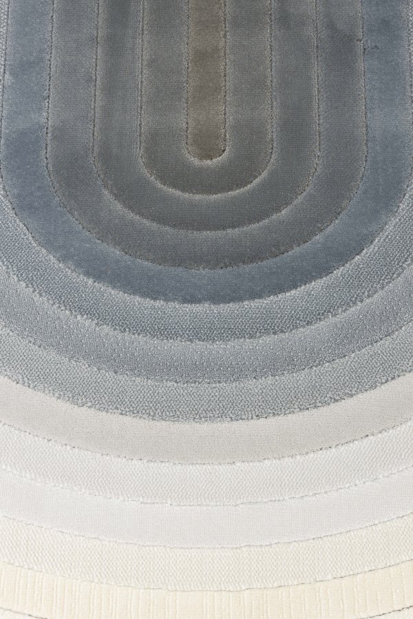 ZUIVER Olympic gulvtppe, m. mnster, oval - bl decolan (200x290)