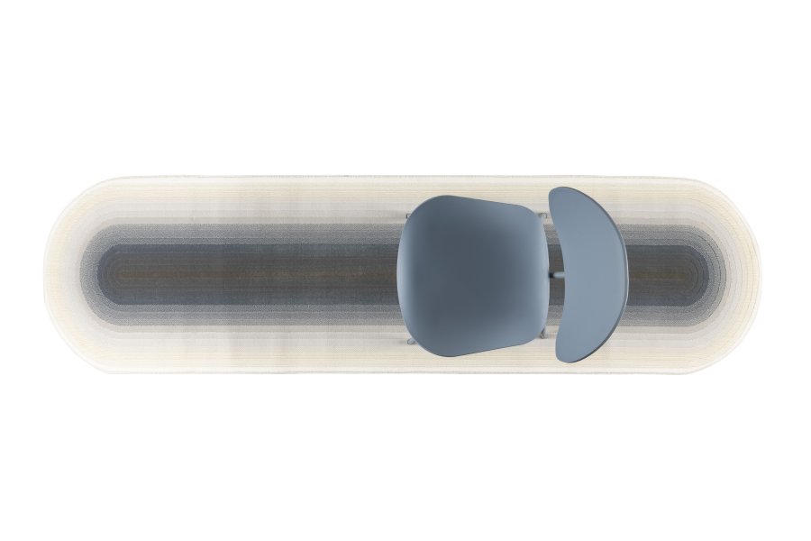 ZUIVER Olympic gulvtppe, m. mnster, oval - bl decolan (67x245)