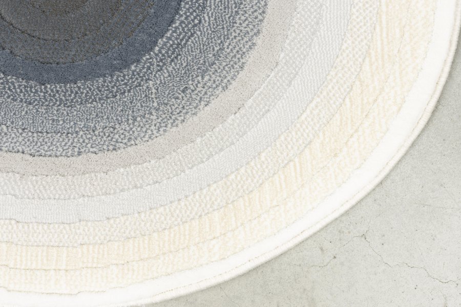 ZUIVER Olympic gulvtppe, m. mnster, oval - bl decolan (67x245)