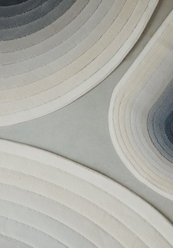 ZUIVER Olympic gulvtppe, m. mnster, oval - bl decolan (67x245)