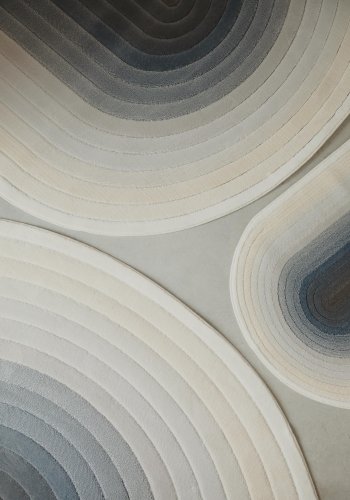 ZUIVER Olympic gulvtppe, m. mnster, oval - bl decolan (67x245)