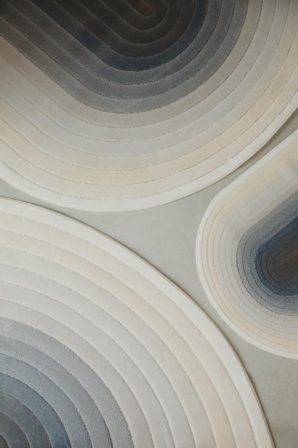 ZUIVER Olympic gulvtppe, m. mnster, oval - bl decolan (67x245)