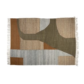 DUTCHBONE Pavillon gulvtppe, rektangulr - brun og multifarvet uld (200x300)