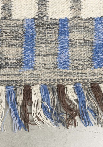 DUTCHBONE Hampton gulvtppe, rektangulr - bl og multifarvet bomuld (160x230)