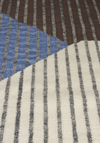 DUTCHBONE Hampton gulvtppe, rektangulr - bl og multifarvet bomuld (200x300)