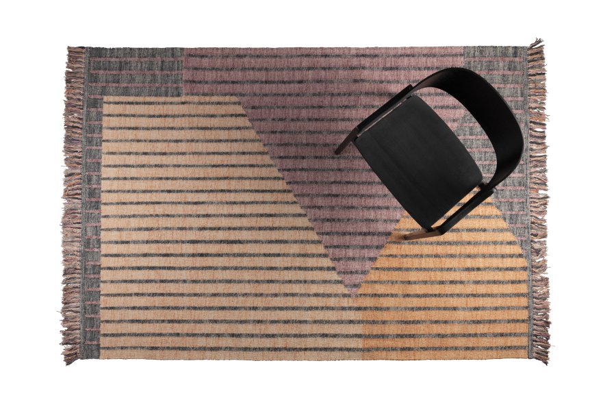 DUTCHBONE Hampton gulvtppe, rektangulr - lilla og multifarvet bomuld (160x230)