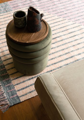 DUTCHBONE Hampton gulvtppe, rektangulr - lilla og multifarvet bomuld (160x230)