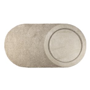 ZUIVER Spark gulvtppe, m. mnster, oval - beige uld (160x300)