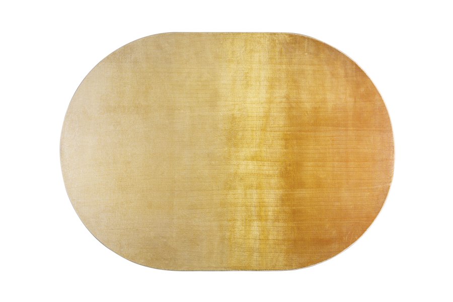 ZUIVER Sunset gulvtppe, oval - gul polyester (160x230)