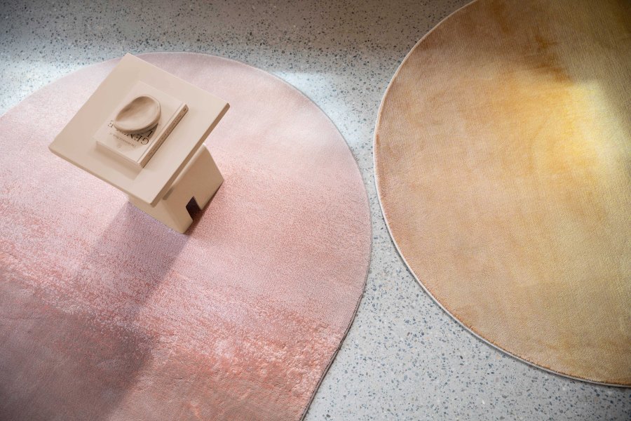 ZUIVER Sunset gulvtppe, oval - gul polyester (160x230)