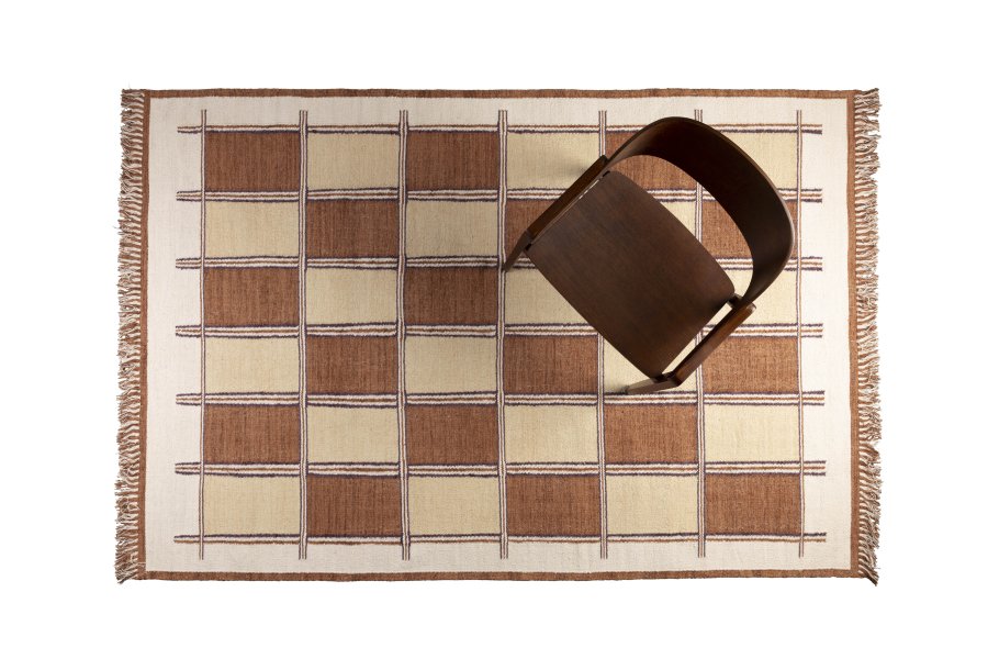 DUTCHBONE Gambit gulvtppe, rektangulr - terracotta og multifarvet bomuld (160x230)