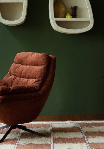 DUTCHBONE Gambit gulvtppe, rektangulr - terracotta og multifarvet bomuld (160x230)