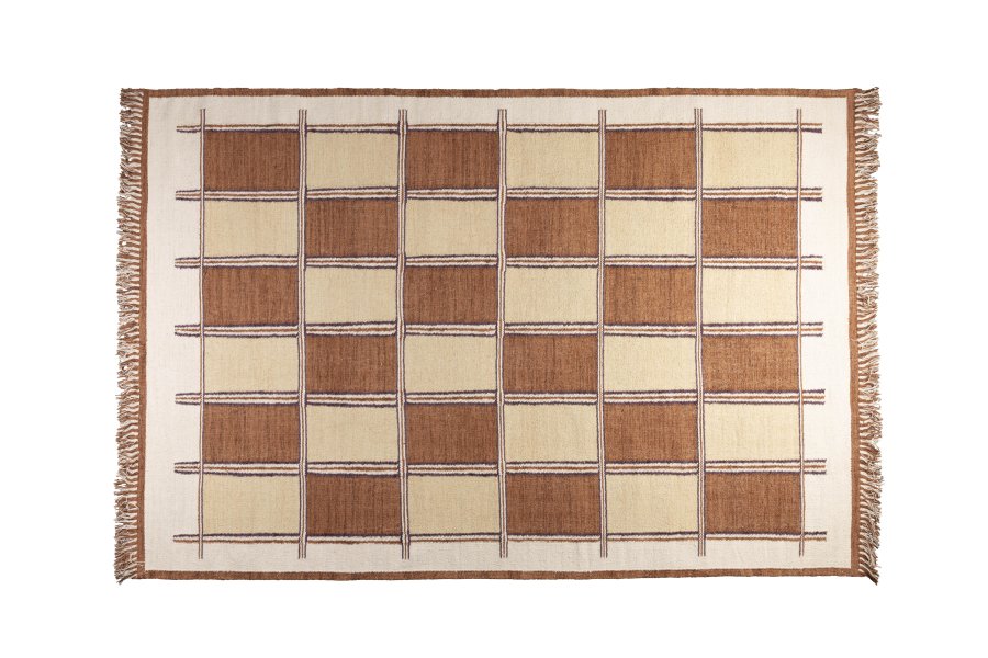 DUTCHBONE Gambit gulvtppe, rektangulr - terracotta og multifarvet bomuld (200x300)