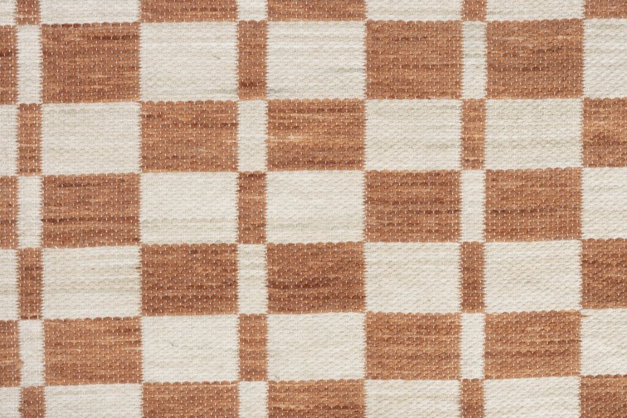ZUIVER Checker gulvtppe, m. mnster - beige genbrugsplastik (160x230)
