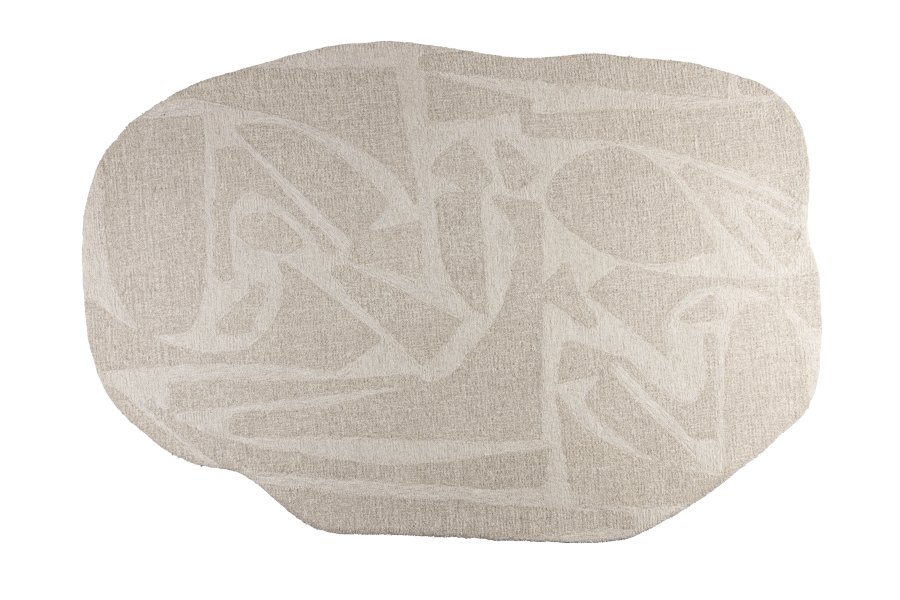 ZUIVER Former gulvtppe, m. mnster - hvid uld (160x230)