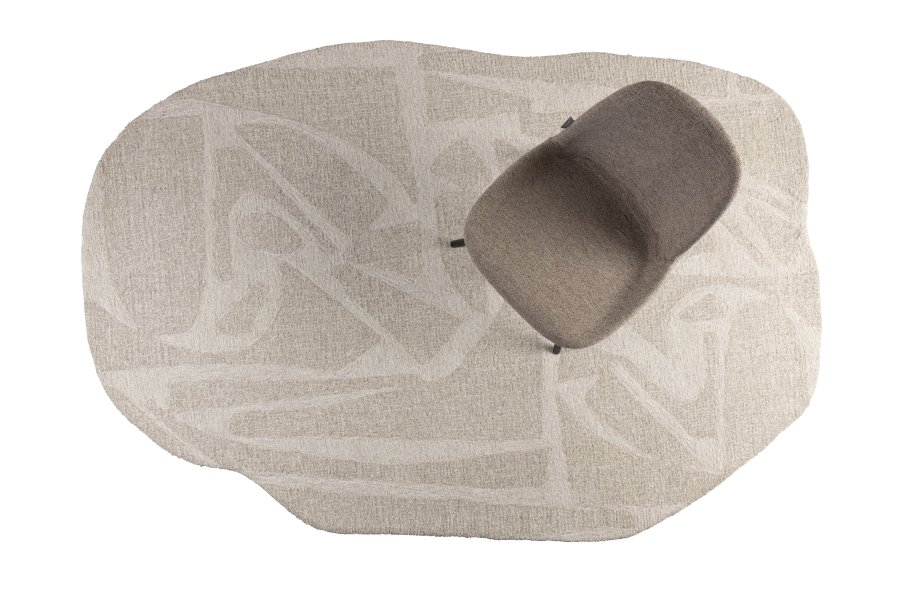 ZUIVER Former gulvtppe, m. mnster - hvid uld (160x230)