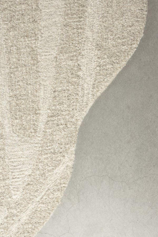 ZUIVER Former gulvtppe, m. mnster - hvid uld (160x230)