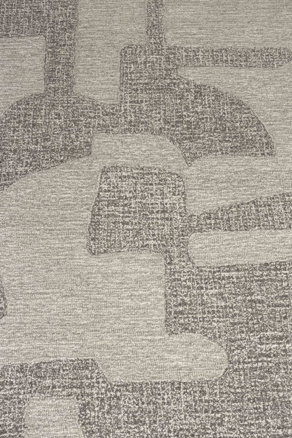 ZUIVER Frantic gulvtppe, m. mnster, rektangulr - gr uld (160x240)