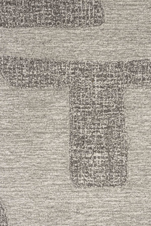 ZUIVER Frantic gulvtppe, m. mnster, rektangulr - gr uld (160x240)