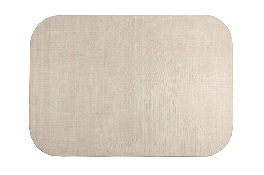 WHITE LABEL LIVING Lignes gulvtppe, rektangulr - beige decolan (160x230)