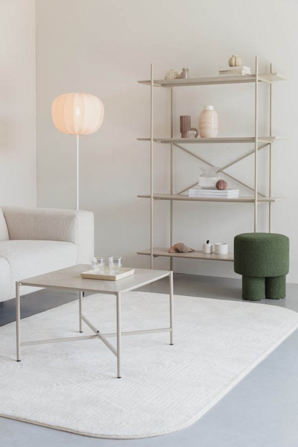 WHITE LABEL LIVING Lignes gulvtppe, rektangulr - beige decolan (160x230)