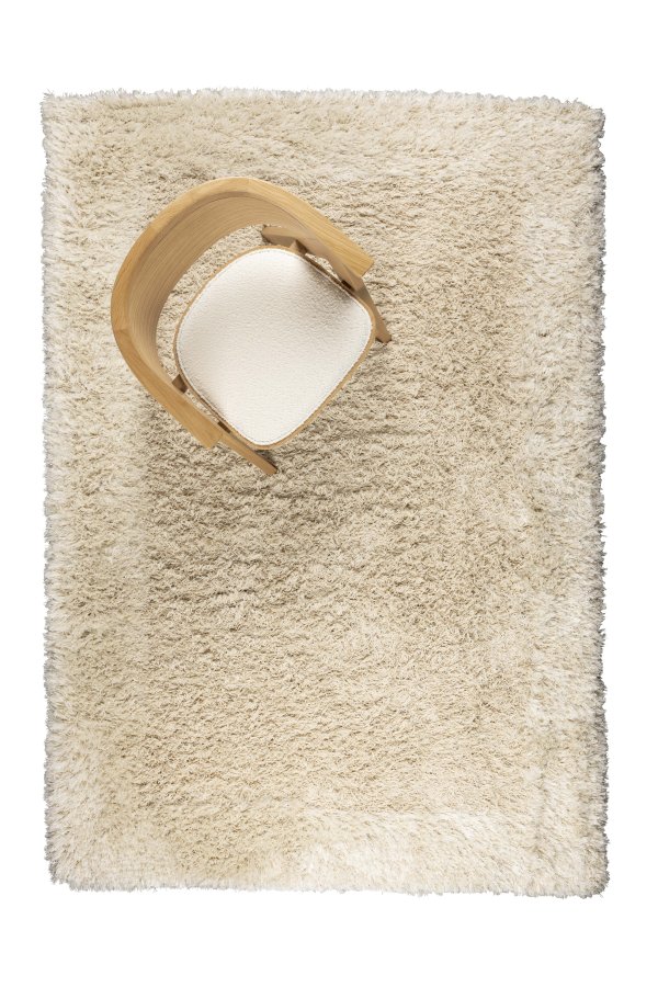 ZUIVER Curly gulvtppe, rektangulr - beige HSPP/polyester/uld (160x230)