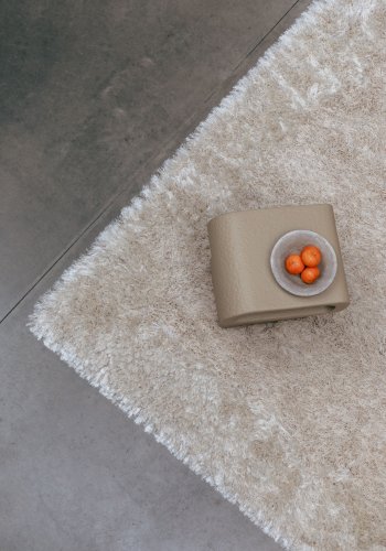 ZUIVER Curly gulvtppe, rektangulr - beige HSPP/polyester/uld (200X290)