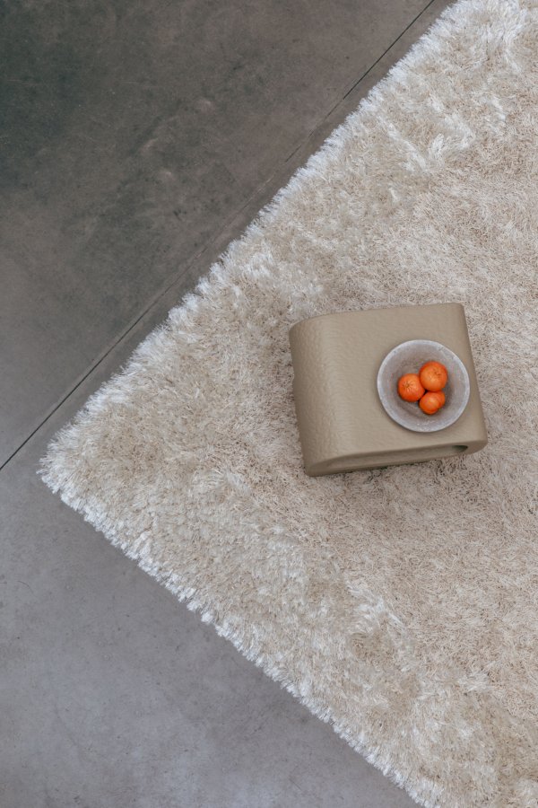 ZUIVER Curly gulvtppe, rektangulr - beige HSPP/polyester/uld (200X290)
