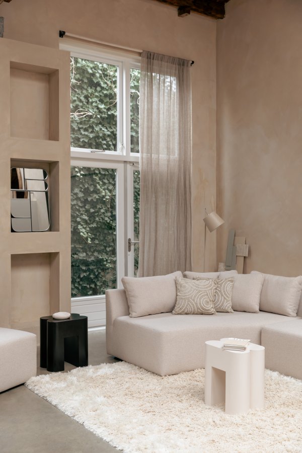 ZUIVER Curly gulvtppe, rektangulr - beige HSPP/polyester/uld (200X290)