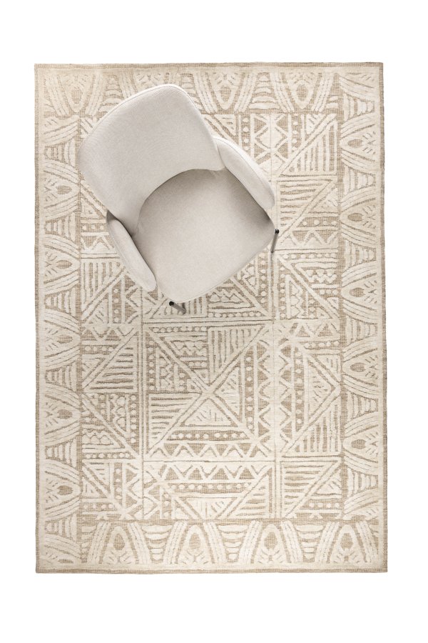 WHITE LABEL LIVING Cuzco gulvtppe, rektangulr - beige polyester (160x230)