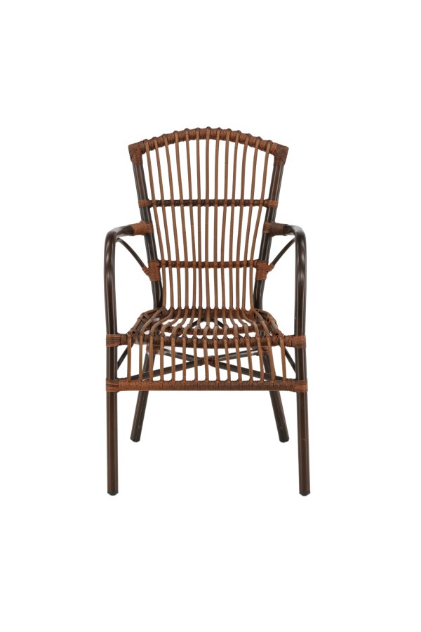 VENTURE DESIGN Galera havestol, m. armln - brun polyrattan og aluminium