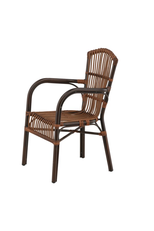 VENTURE DESIGN Galera havestol, m. armln - brun polyrattan og aluminium