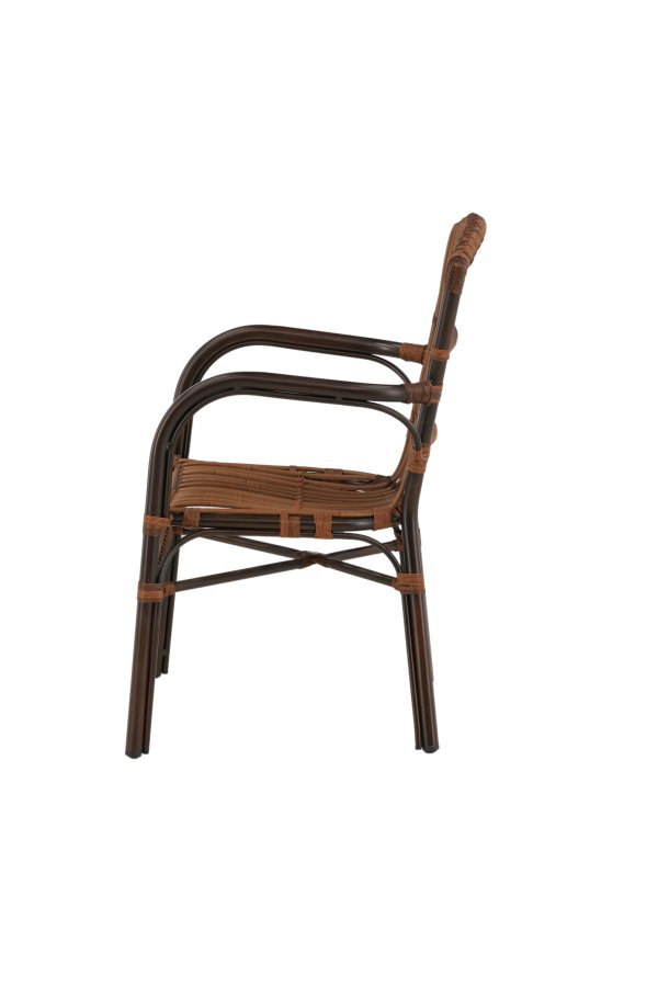 VENTURE DESIGN Galera havestol, m. armln - brun polyrattan og aluminium