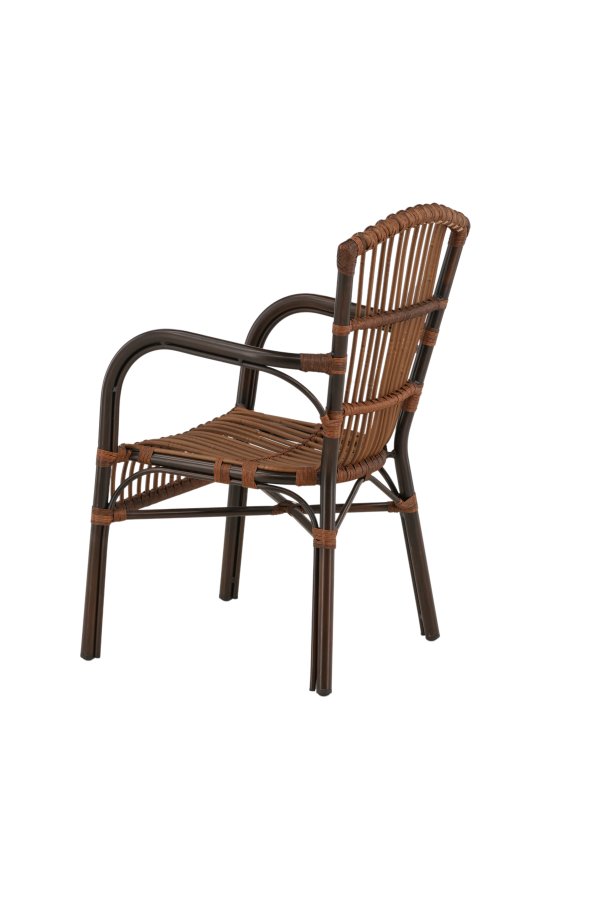 VENTURE DESIGN Galera havestol, m. armln - brun polyrattan og aluminium